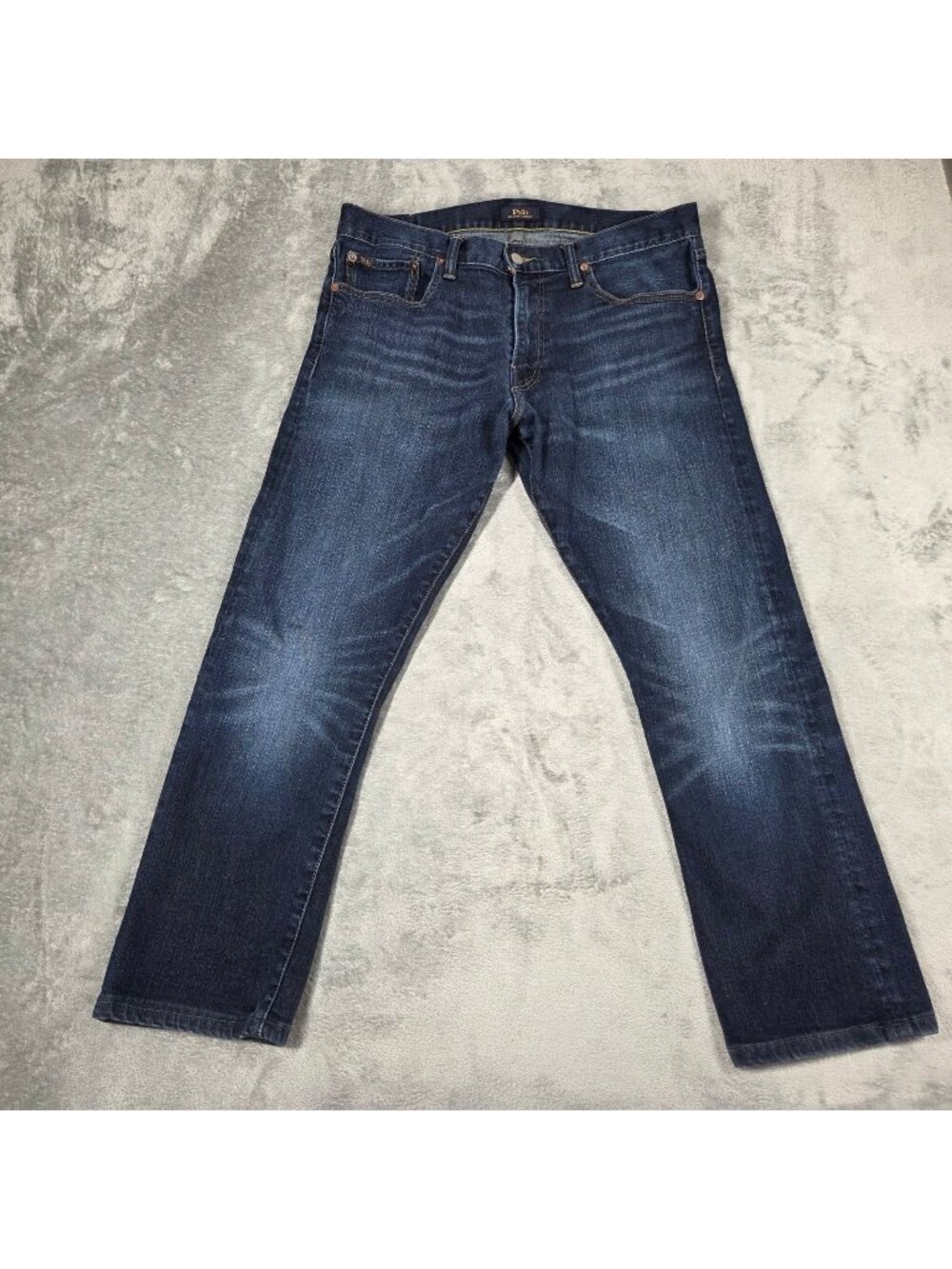 Polo Ralph Lauren Jeans 34X28.5 Blue Varick Slim Straight Stretch Denim READ